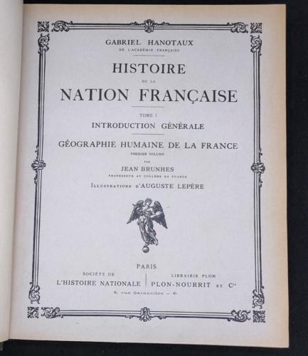 Histoire de la nation française. Tome 1, 1920