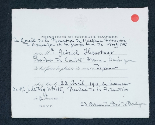 Invitation-à-diner-de-Dougall-Hawkes-avril-1911